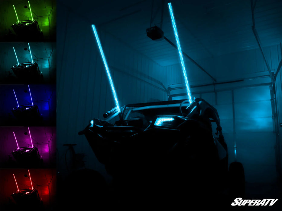 Kawasaki Teryx KRX 2/4 RGB LED Whip Lights 5FT | WL-5-001-006-V
